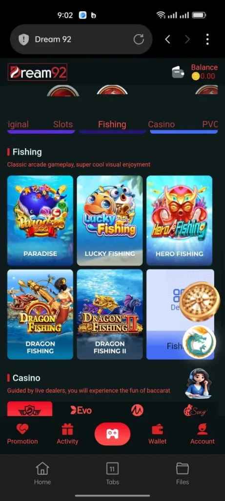 dream92 game Download